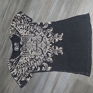 Affliction Angel wing bling tee
